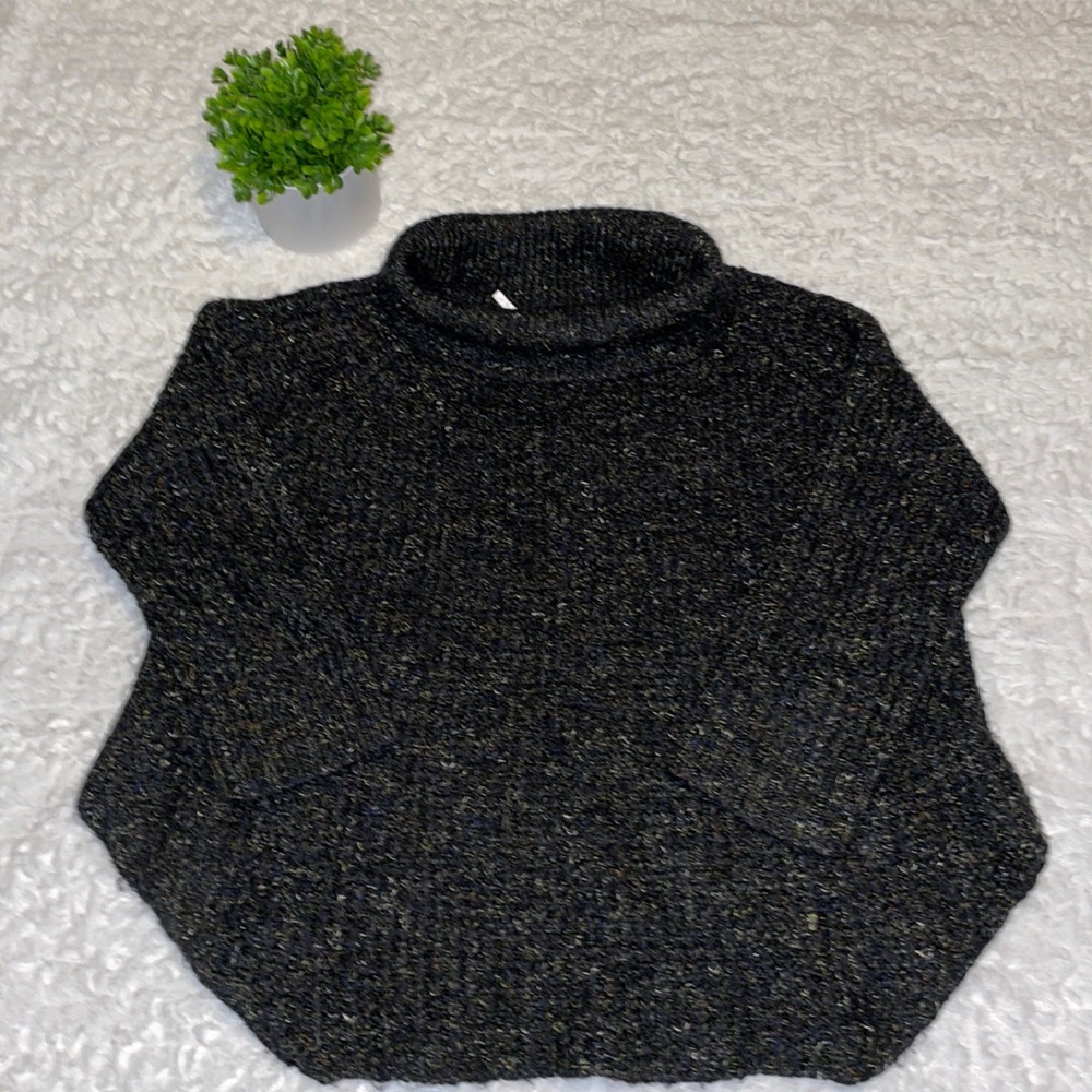 Free People Tweed Chunky Turtleneck Sweater